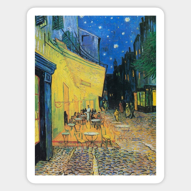 Café Terrace at Night (1888) Sticker by RosMir